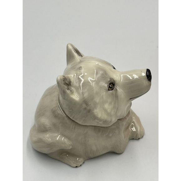 Kevin Francis Face Pot The White Wolf Limited Edition Numbered NIB Trinket Box - Picture 3 of 10